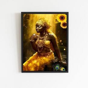 Quadro Decorativo Fotografia Oxum 33X24Cm - Com Vidro Preta