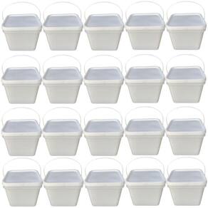 Balde para gel de 3.6l retangular com tampa lacre - 20 pçs