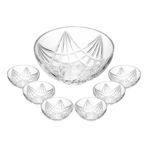 Conjunto de 6 Taças para Sobremesa 250ml e Bowl de Vidro Sun 1,8L - Wolff