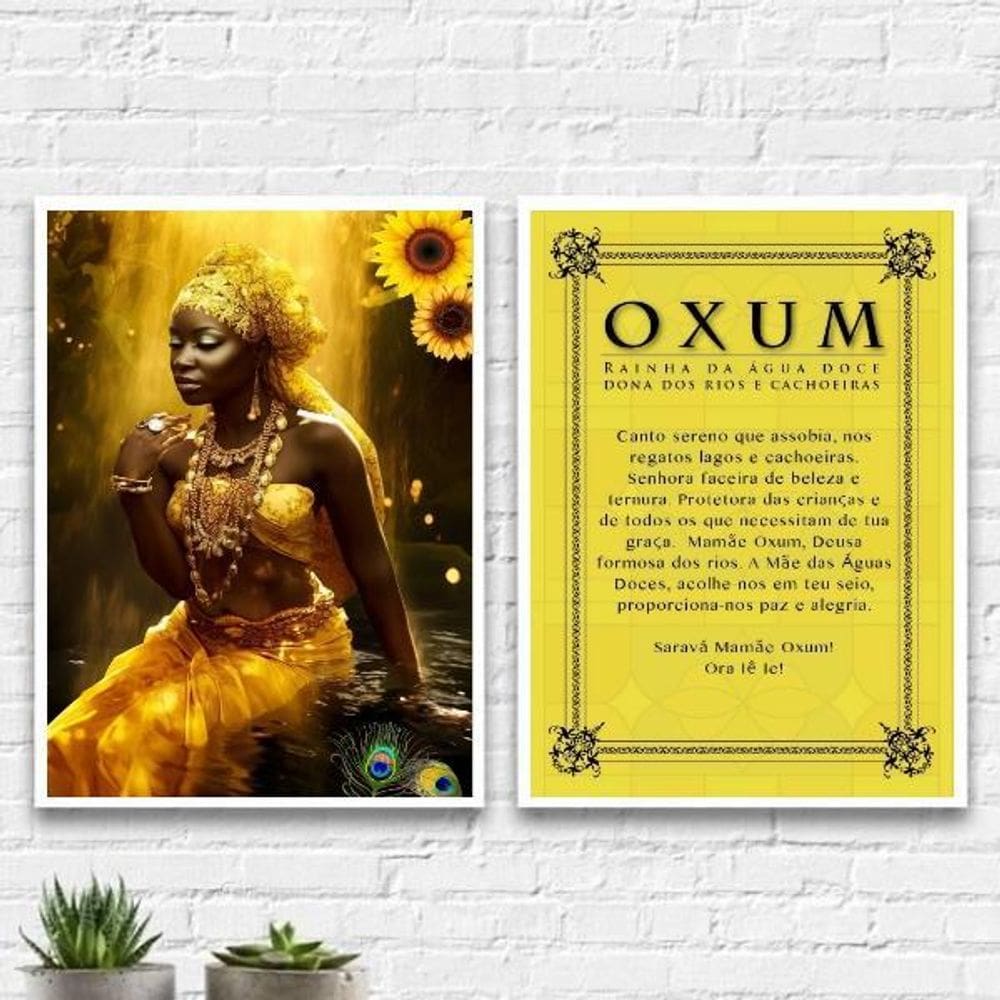 Kit 2 Quadros Decorativos Oxum 24X18Cm - Com Vidro Branca