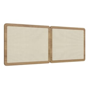 Cabeceira Painel Casal Oslo Artesano 160 cm (largura) MDP Hanover e Tela Sintética (Palhinha) Bege