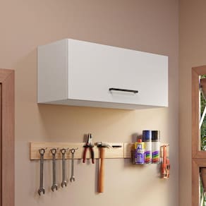 Armário Aéreo Multiuso 80cm 1 Porta Basculante Branco Agata Madesa