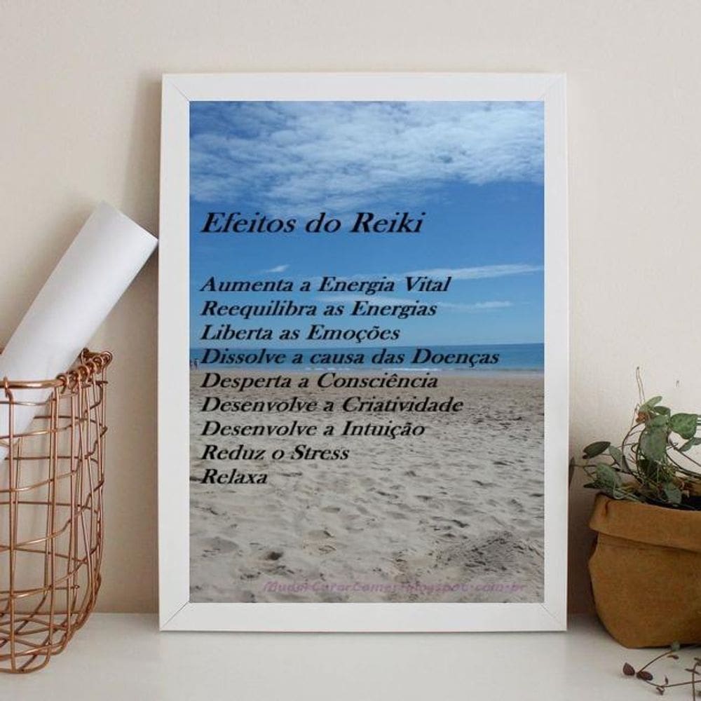 Quadro Decorativo Efeitos Do Reiki 24X18Cm - Com Vidro