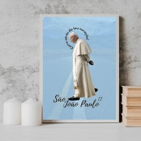 Quadro Decorativo João Paulo Ii 33X24Cm - Com Vidro Branca