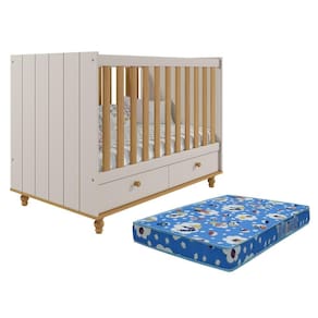Berço Americano Candy com 2 Gavetas e Colchão Physical - Permóbili Baby