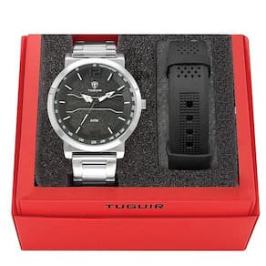Kit relógio masculino tuguir analógico tg105 - prata