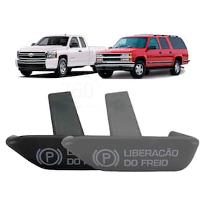 Botão maçaneta freio de mão grand blazer silverado - cinza