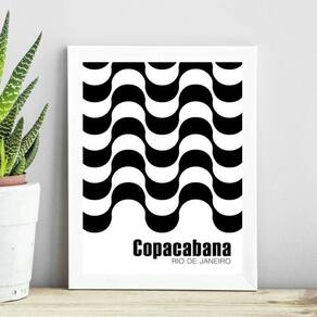Quadro Poster Calçada De Copacabana 45X34Cm