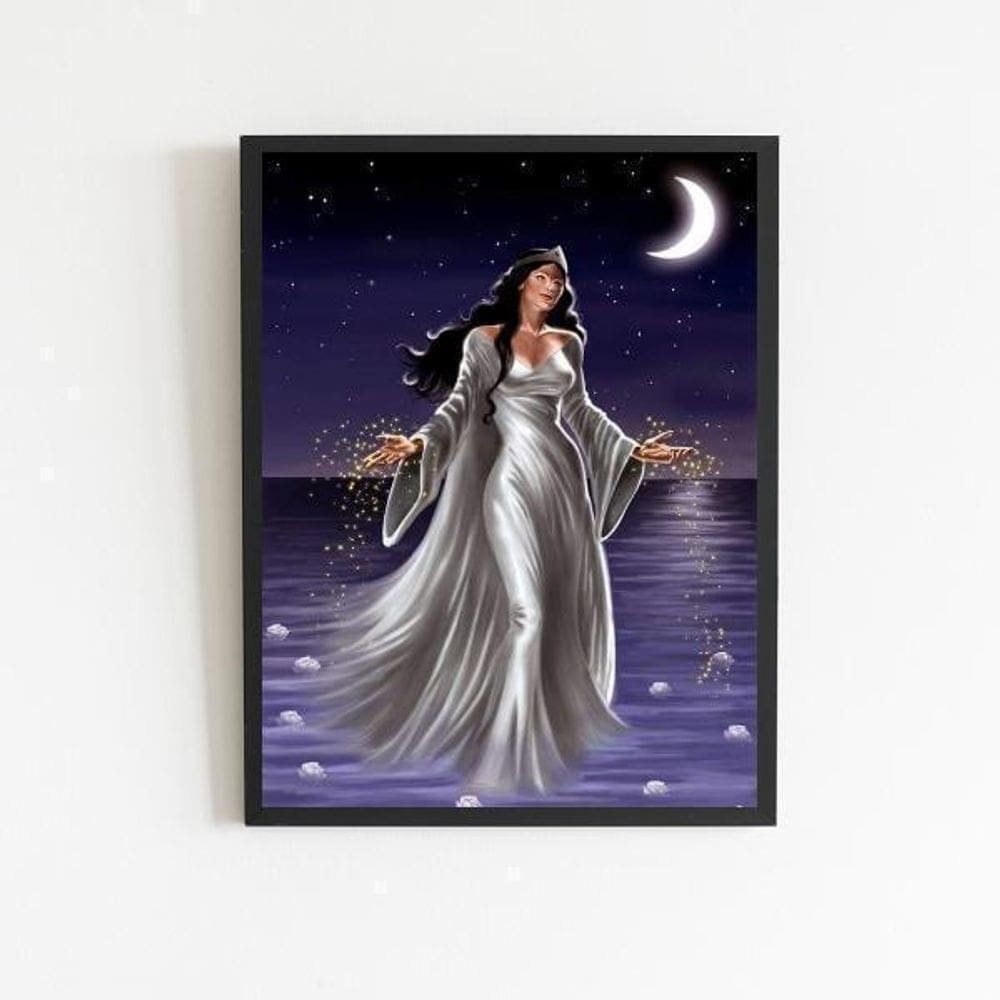 Quadro Umbanda Iemanjá 33X24Cm - Com Vidro Preta