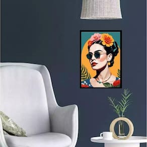 Quadro Frida Moderna De Óculos 24X18Cm