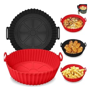 Kit 5 formas silicone p/ air fryer e micro - reutilizáveis