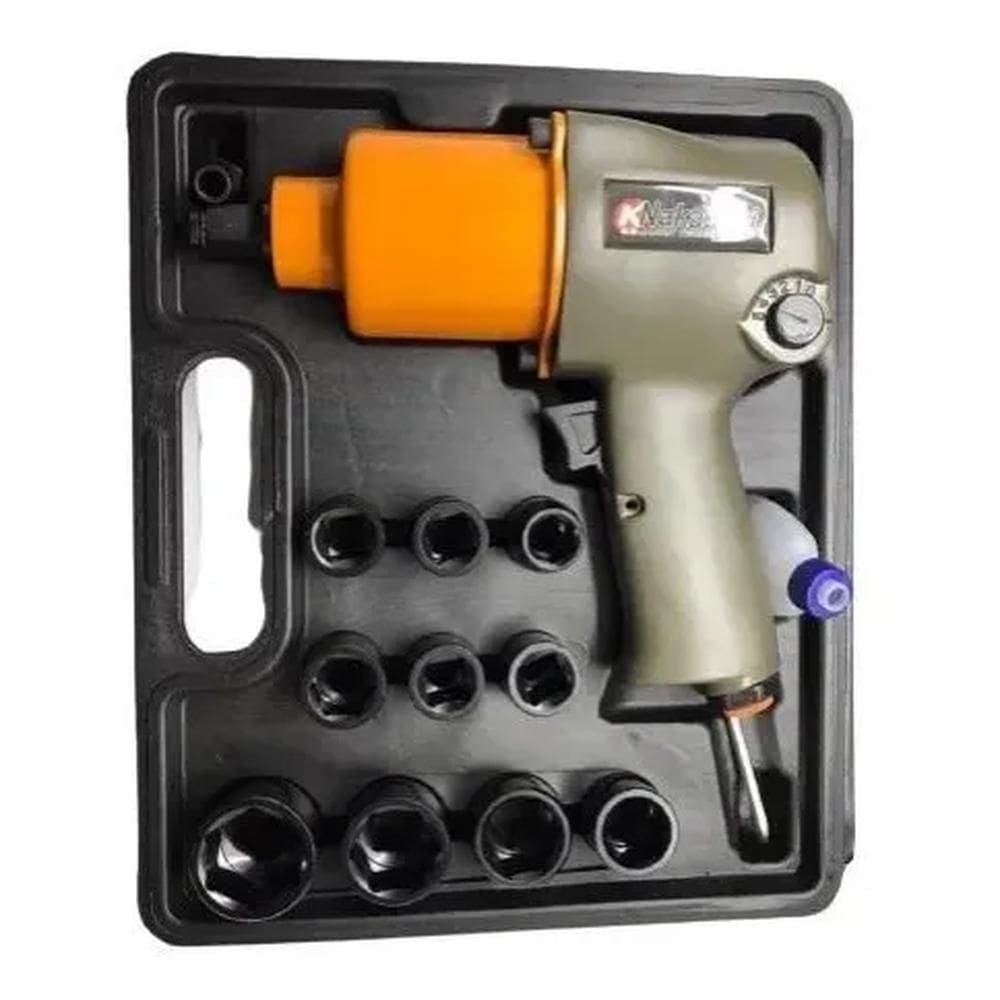Chave impacto pneumática 1/2 parafusadeira industrial 17pças