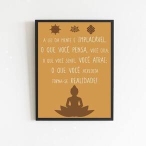 Quadro A Lei Da Mente É Implacável 45X34Cm - Com Vidro Preta