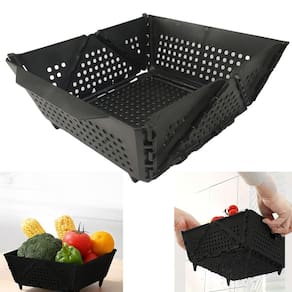 Cesta Secar Frutas Verduras Vegetais Dobravel Drena Alimentos Escoa Comida Louça Guarda Objetos Cozinha Copa Fruteira