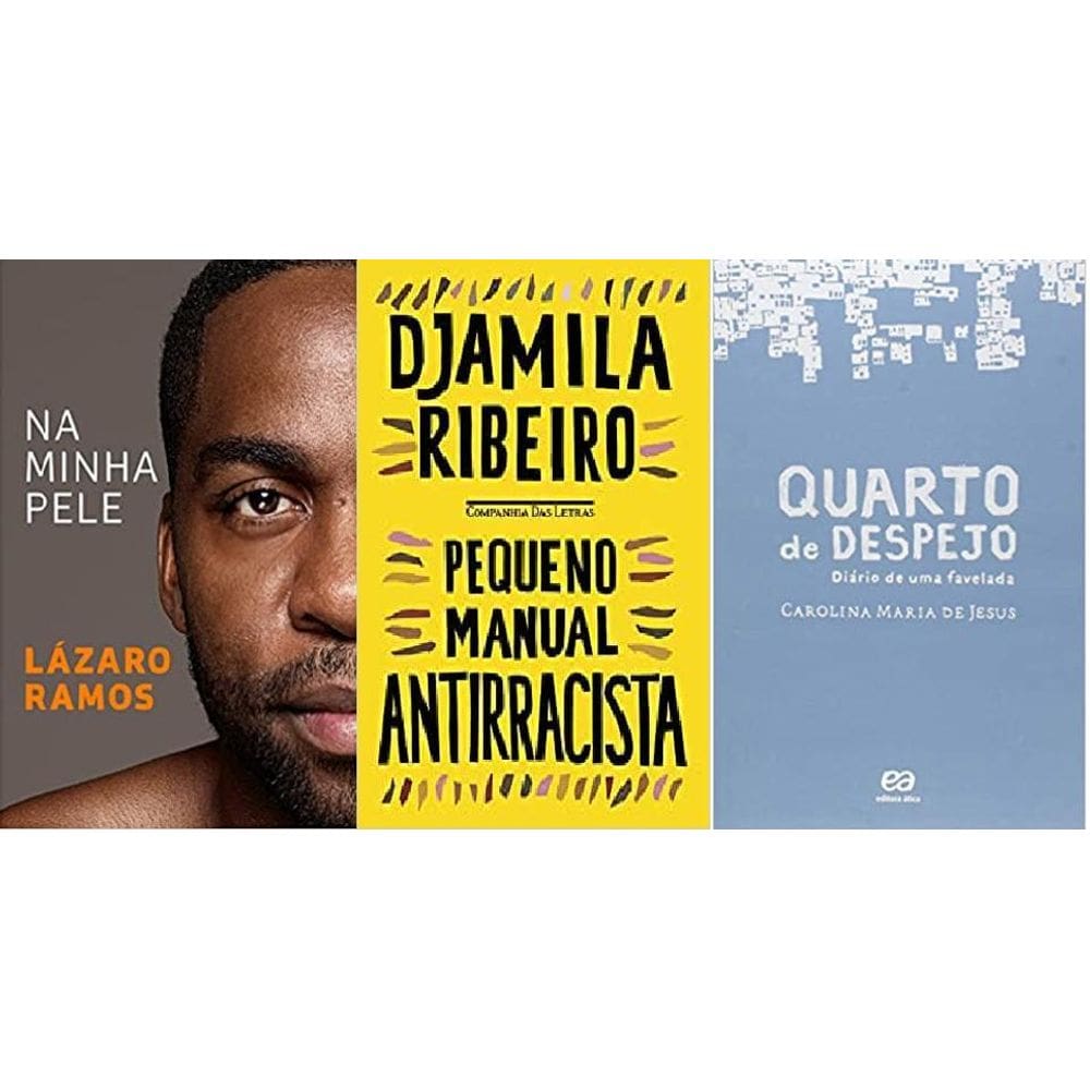 Kit 3 livros na minha pele + pequeno manual antirracista +