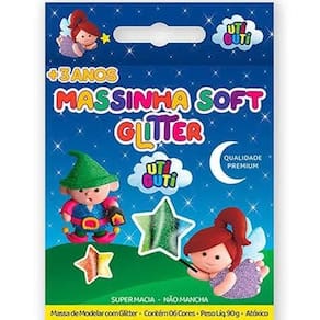 Massinha de modelar soft glitter 006001 - uti guti