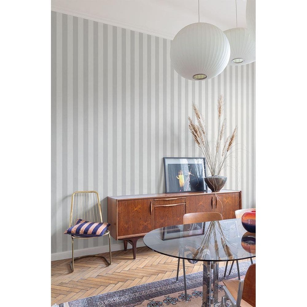 Papel de parede listrado cinza | 10m x 0.53m | maison