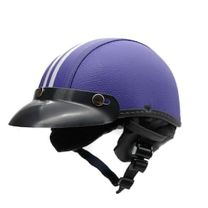 Capacete coquinho scooter moto elétrica bike couro roxo