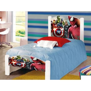 Cama Montessoriana Infantil Solteiro Adesivada Vingadores