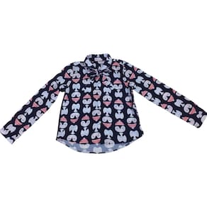 Camisa infantil menina com laço Mon Sucrê azul/rosa