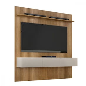 Estante Home Curitiba para TV de até 60 Polegadas Cinamomo com Off White Valdemoveis