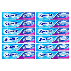 Kit 12 und Creme Dental Sorriso Tripla Limpeza Completa 70g