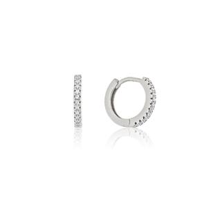 Argola Fio Quadrado Em Prata 925 Com Zircônia.