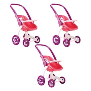 Kit 3 brinquedos carrinho de boneca confort baby