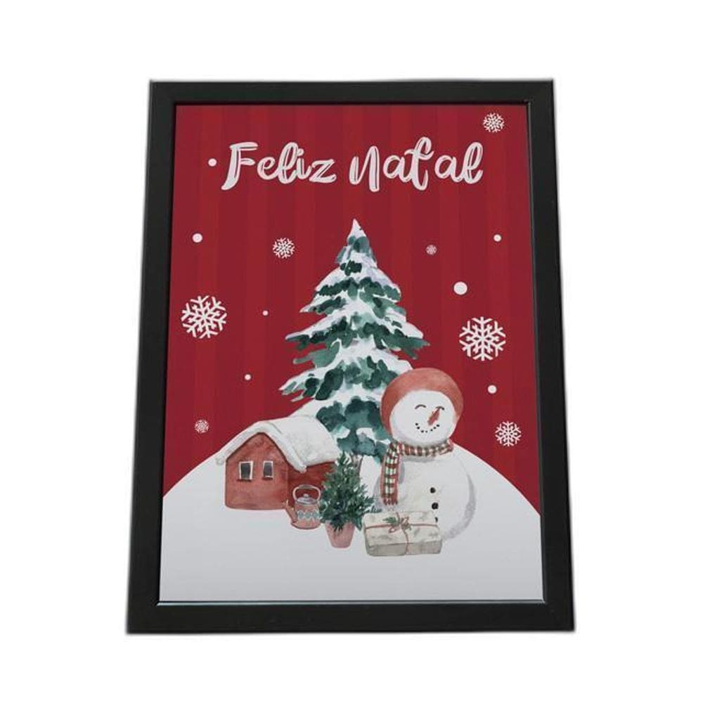 Quadro Com Moldura Feliz Natal Arvóre