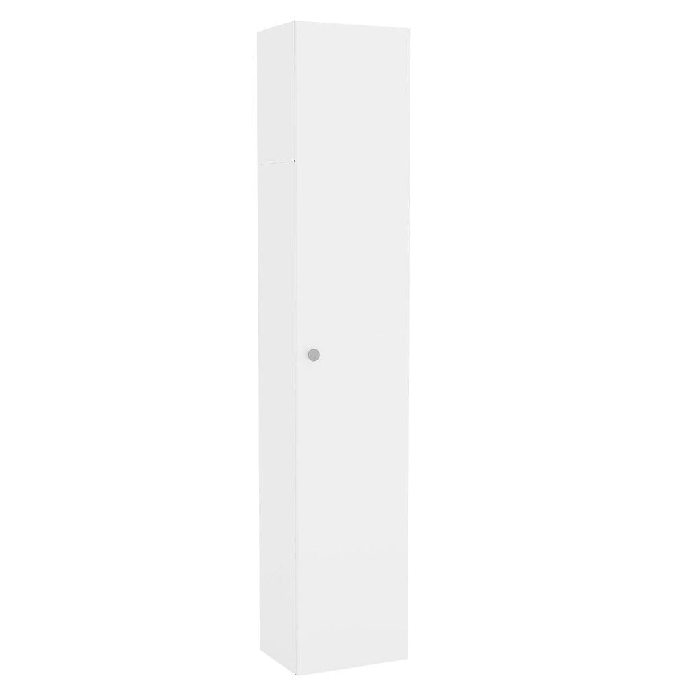 Armário Multiuso para Lavanderia Duo 1 Porta com Suporte para Vassoura Branco - Telasul