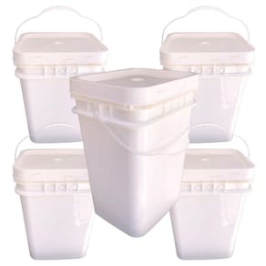 Balde plast 20l retang p massa corrida 5 pçs