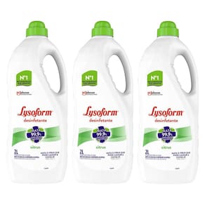 Kit 3 Desinfetante Líquido Lysoform Citrus 2L cada