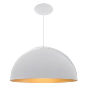 2x pendente onix poptem meia  30cm branco e dourado
