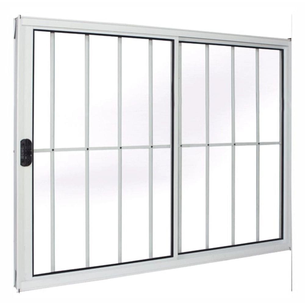 Janela 2 folhas 1,00x1,50 com grade no alumínio branco