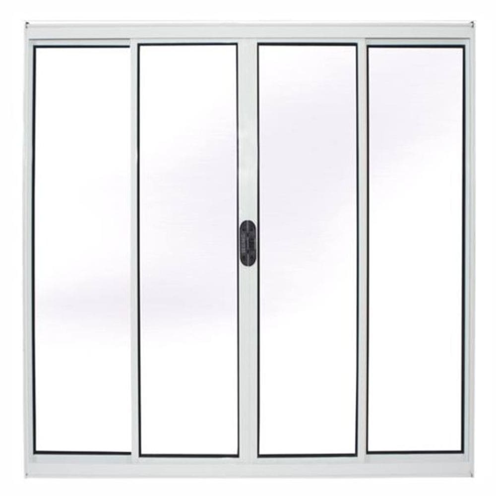 Janela 4 folhas 1,00x1,00 sem grade no alumínio branco