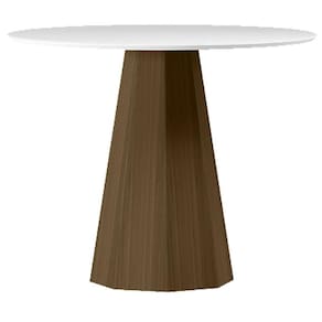 Mesa de Jantar 100x100 cm Isis com Vidro Imbuia Off White – New Ceval