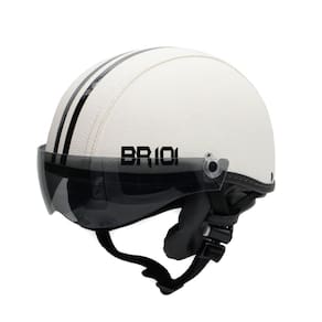 Capacete coquinho scooter elétrica bike branco viseira