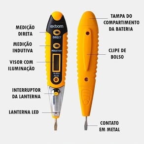 Caneta Digital Detectora de Voltagem e Corrente Teste