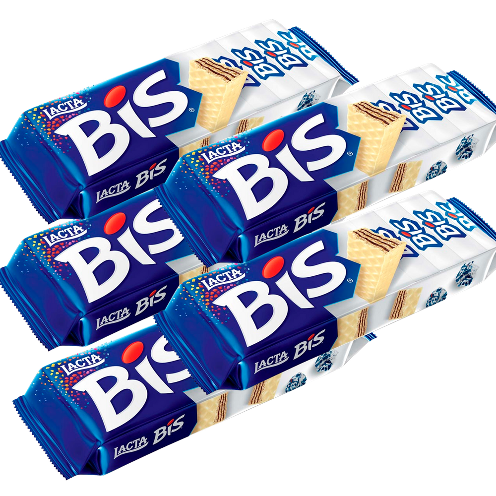 Kit 5 und Chocolate Bis Lacta Branco 16 und