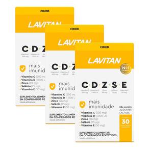 Kit C/3 Und Imunidade Cdzse 30 Cpr Revestido Lvt
