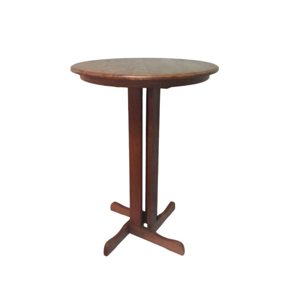 Mesa Bistrô Redonda Em Madeira Maciça