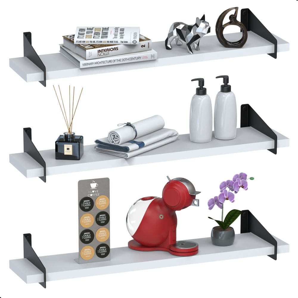 3 Prateleiras De Madeira Estilo Industrial Suspensa Max50pb