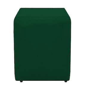 Puff quadrado cubo decorativo dado para sala suede verde