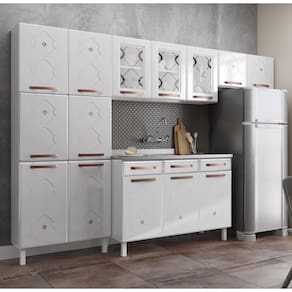 Cozinha Completa Aço Mirage New 14 Portas 2 Gavetas Branco - Telasul