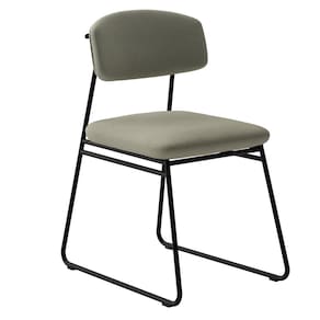 Cadeira Sala de Jantar Encosto e Assentos Estofados Corino Linha Jaraguá Preto Fosco/ Dunas Bege