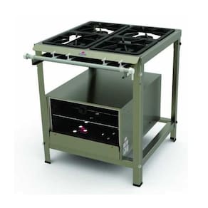 Fogão Inox 4 Queimadores ( 2 Bocas Simples e 2 Bocas Duplas) c/  Registro p/ Forno  PMI-402N -  Progás.