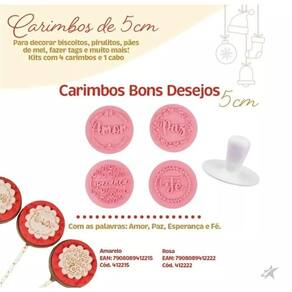 Kit Carimbos Bons Desejos 5cm Natal Blue Star