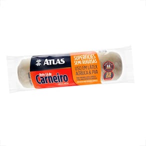 Rolo Pintura Atlas 23cm Lã Natural Verniz Tintas Protetivas