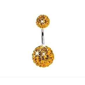 Piercing de umbigo laranja dupla  6mm