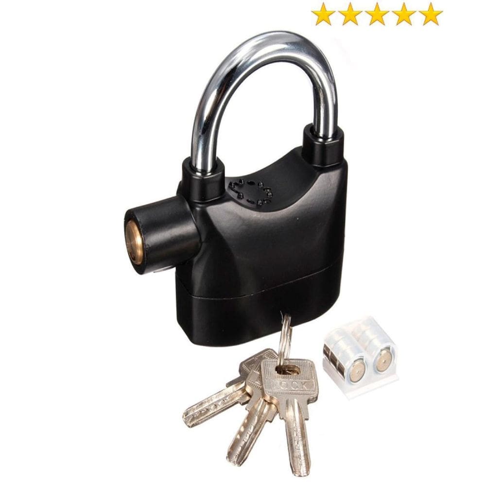 Cadeado trava sirene 110db anti-furto moto bike portão